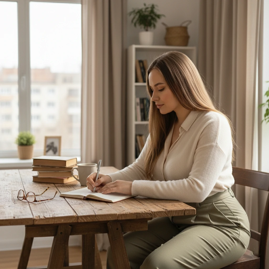Annie Zarel escribiendo